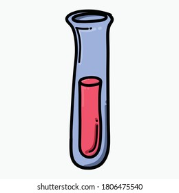 Testen Sie die Doodle Farbe Vektorsymbol der Tube. Zeichnen Skizze Illustration handgezeichnet Linie.