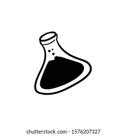 test tube doodle icon vector hand drawing 