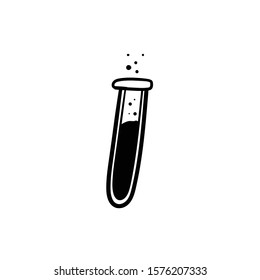 test tube doodle icon vector hand drawing 