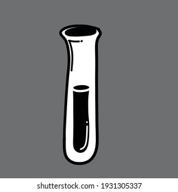 Test tube doodle vector icon. Drawing sketch illustration hand drawn line.