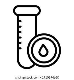 Test Tube With Drop, Blood Sample Tube Icon