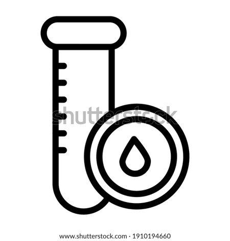 Test tube with drop, blood sample tube icon