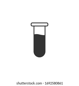 Test tube with drop icon isolated on white background. Chemical symbol modern, simple, vector, icon for website design, Vector Illustration