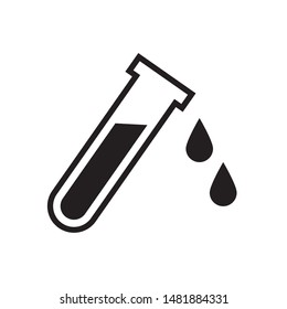 Test tube with drop icon in trendy flat style design. Vector graphic illustration. Suitable for website design, logo, app, and ui. EPS 10.