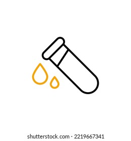 Test tube with drop line icon. Simple element illustration. Test tube with drop concept outline symbol design.