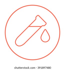 Test tube with drop line icon.