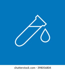 Tubo de prueba con icono de línea de caída.