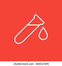 Test tube with drop line icon.