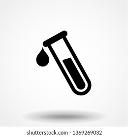 Test Tube With Drop. Medical And Chemical Icon. Vector Illustration.