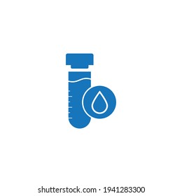 Test tube with drop. medical and chemical icon. Vector illustration.