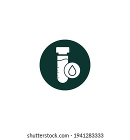 Test tube with drop. medical and chemical icon. Vector illustration.