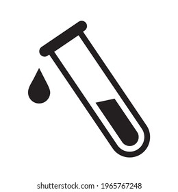 Test tube with drop. medical and chemical icon. Vector illustration.