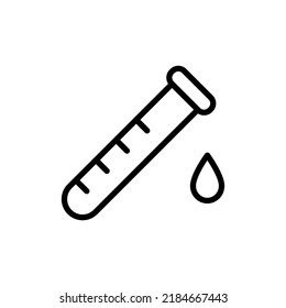 Tubo de prueba y vector de icono simple de caída. Diseño plano.ai