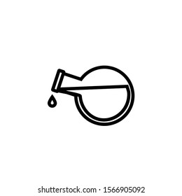 Test tube with drop vector sketch icon isolated on background. Hand drawn Test tube with drop icon. Test tube with drop sketch icon for infographic, website or app.