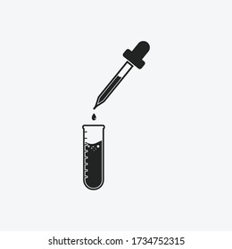 Test Tube and Dropper Icon. Editable Vector EPS Symbol Illustration.