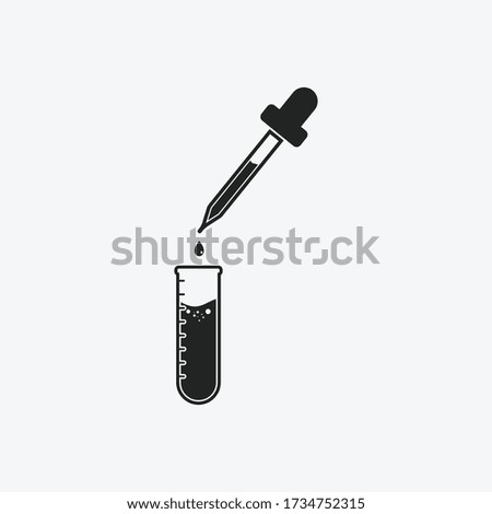 Test Tube and Dropper Icon. Editable Vector EPS Symbol Illustration.