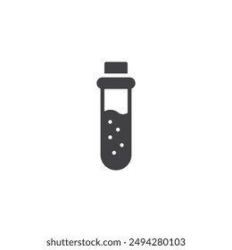 Test tube filled with liquid vector icon. filled flat sign for mobile concept and web design. Test Tube glyph icon. Symbol, logo illustration. Vector graphics