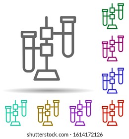 Test tube, flask in multi color style icon. Simple thin line, outline vector of bioengineering icons for ui and ux, website or mobile application