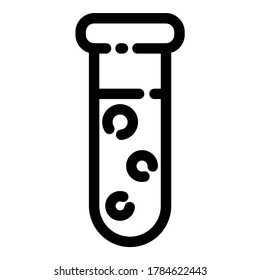 Test Tube Flat Icon Isolated On White Background