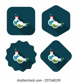 test tube flat icon with long shadow,eps10