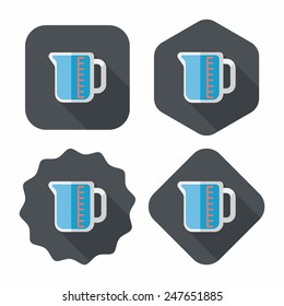 test tube flat icon with long shadow