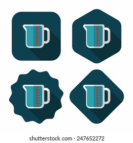 test tube flat icon with long shadow