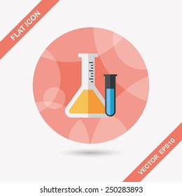 test tube flat icon with long shadow,eps10