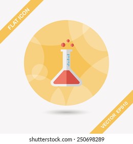 test tube flat icon with long shadow ,eps10