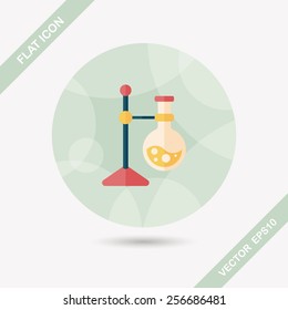 test tube flat icon with long shadow