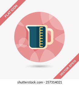 test tube flat icon with long shadow