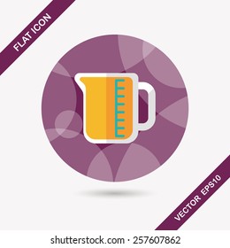 test tube flat icon with long shadow
