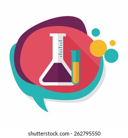 test tube flat icon with long shadow,eps10