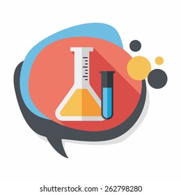 test tube flat icon with long shadow,eps10