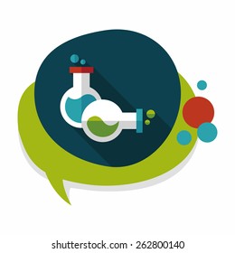 test tube flat icon with long shadow,eps10