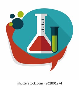 test tube flat icon with long shadow,eps10