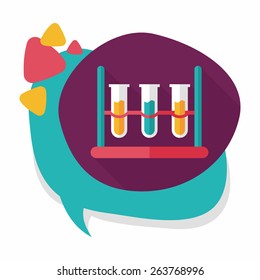 test tube flat icon with long shadow