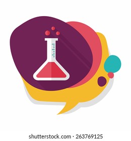 test tube flat icon with long shadow ,eps10