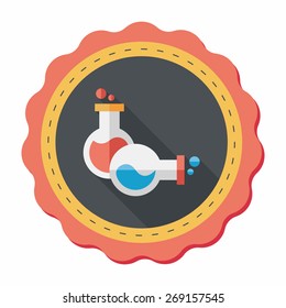 test tube flat icon with long shadow,eps10