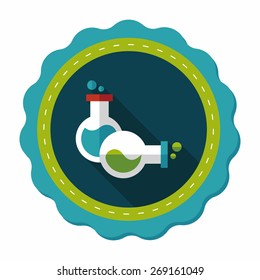 test tube flat icon with long shadow,eps10