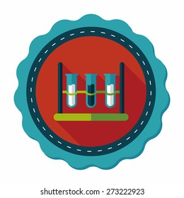 test tube flat icon with long shadow