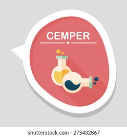 test tube flat icon with long shadow,eps10