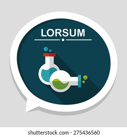 test tube flat icon with long shadow,eps10