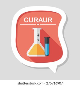 test tube flat icon with long shadow,eps10