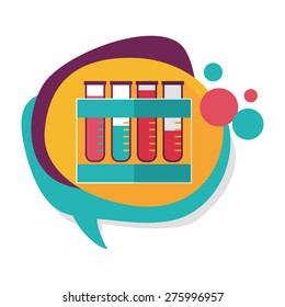test tube flat icon with long shadow