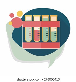 test tube flat icon with long shadow
