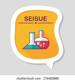 test tube flat icon with long shadow