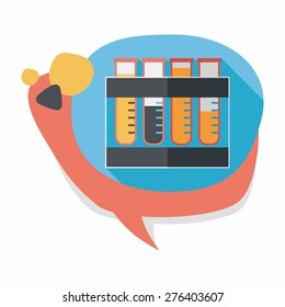 test tube flat icon with long shadow