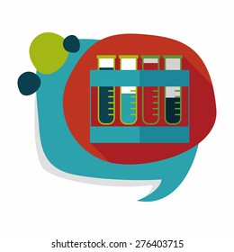 test tube flat icon with long shadow