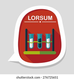 test tube flat icon with long shadow