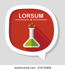 test tube flat icon with long shadow ,eps10